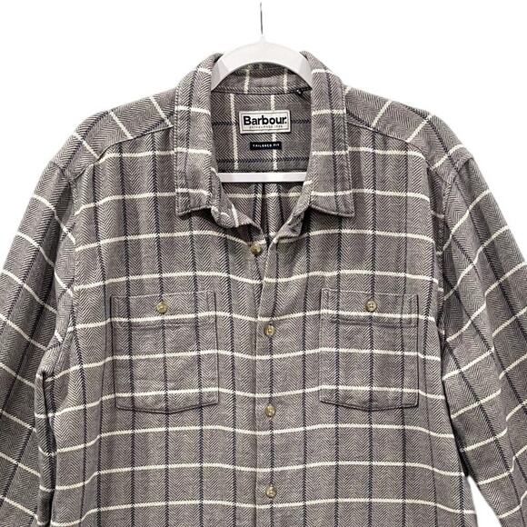 Barbour UK XL US L Gretna Check Shirt Tailored Fit Long Sleeve Cotton Flannel - Picture 3 of 15